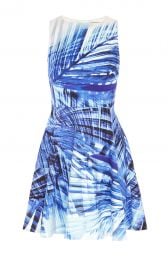 BLUE PALM PRINT DRESS x at Karen Millen